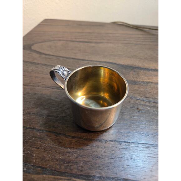 R.L. Blackinton Sterling Silver Baby Cup 551 Embossed Floral Handle 1.5" Antique - Picture 1 of 8